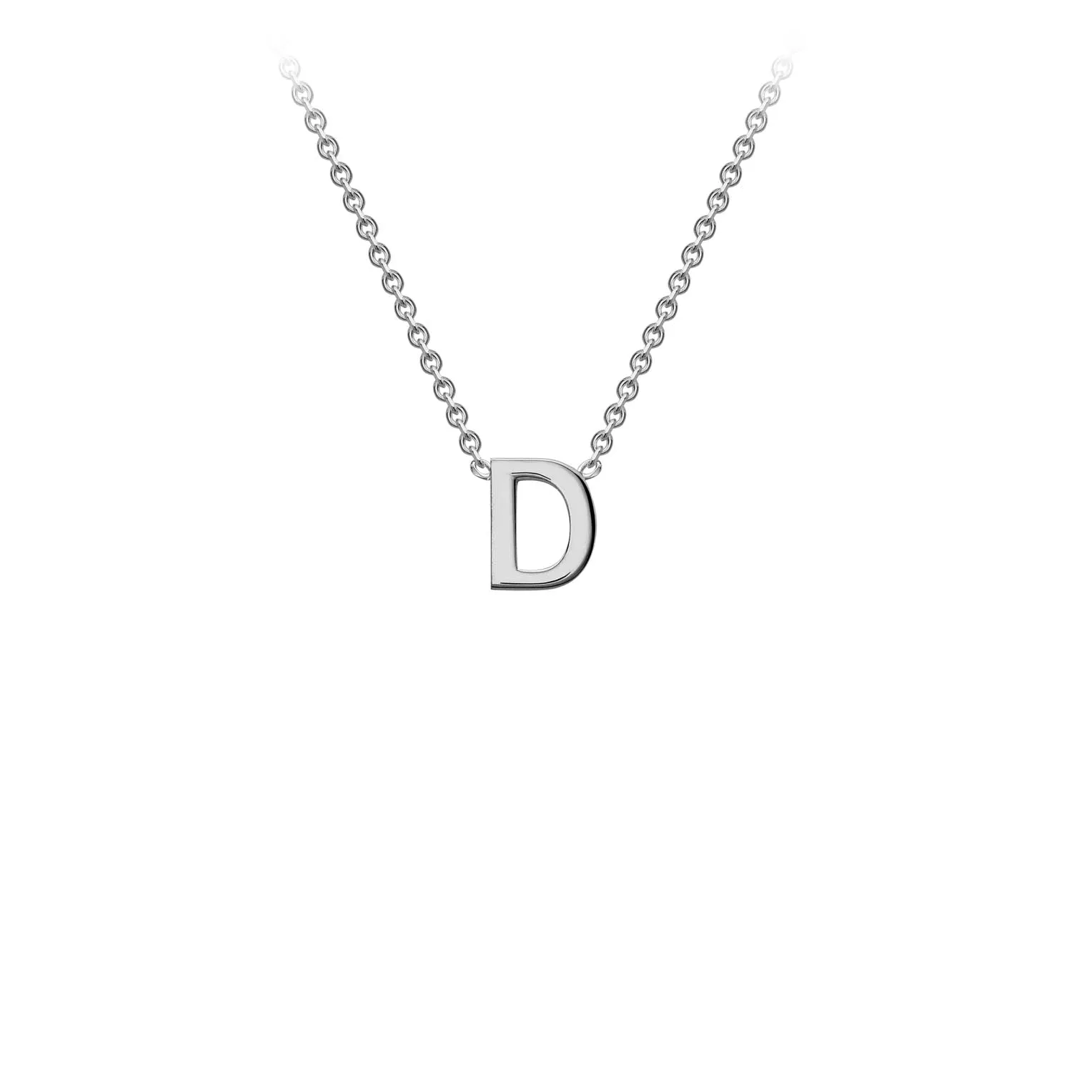 9K WHITE GOLD INITIAL NECKLACE
