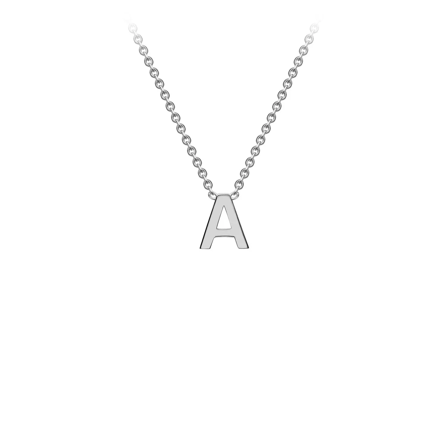 9K WHITE GOLD INITIAL NECKLACE