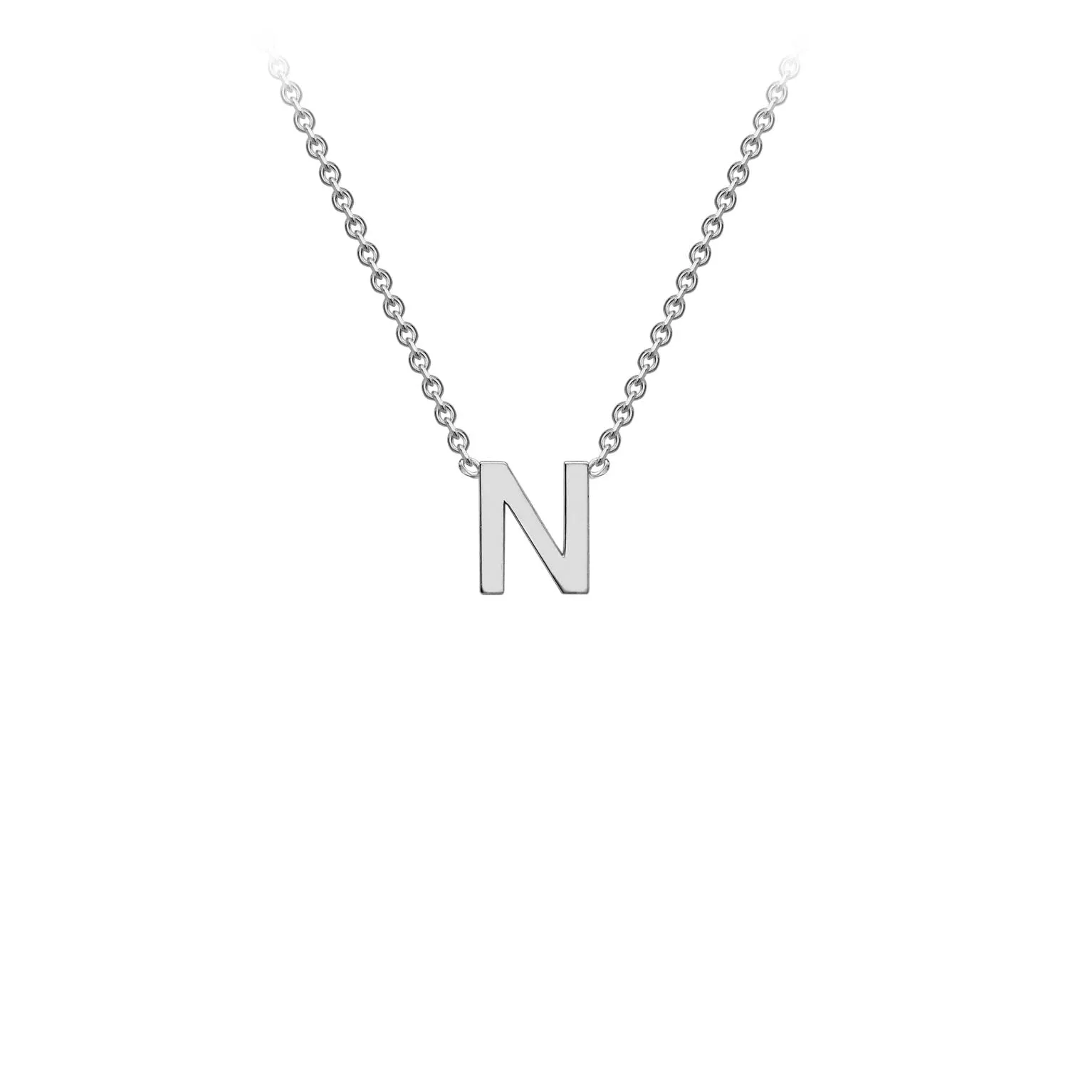 9K WHITE GOLD INITIAL NECKLACE