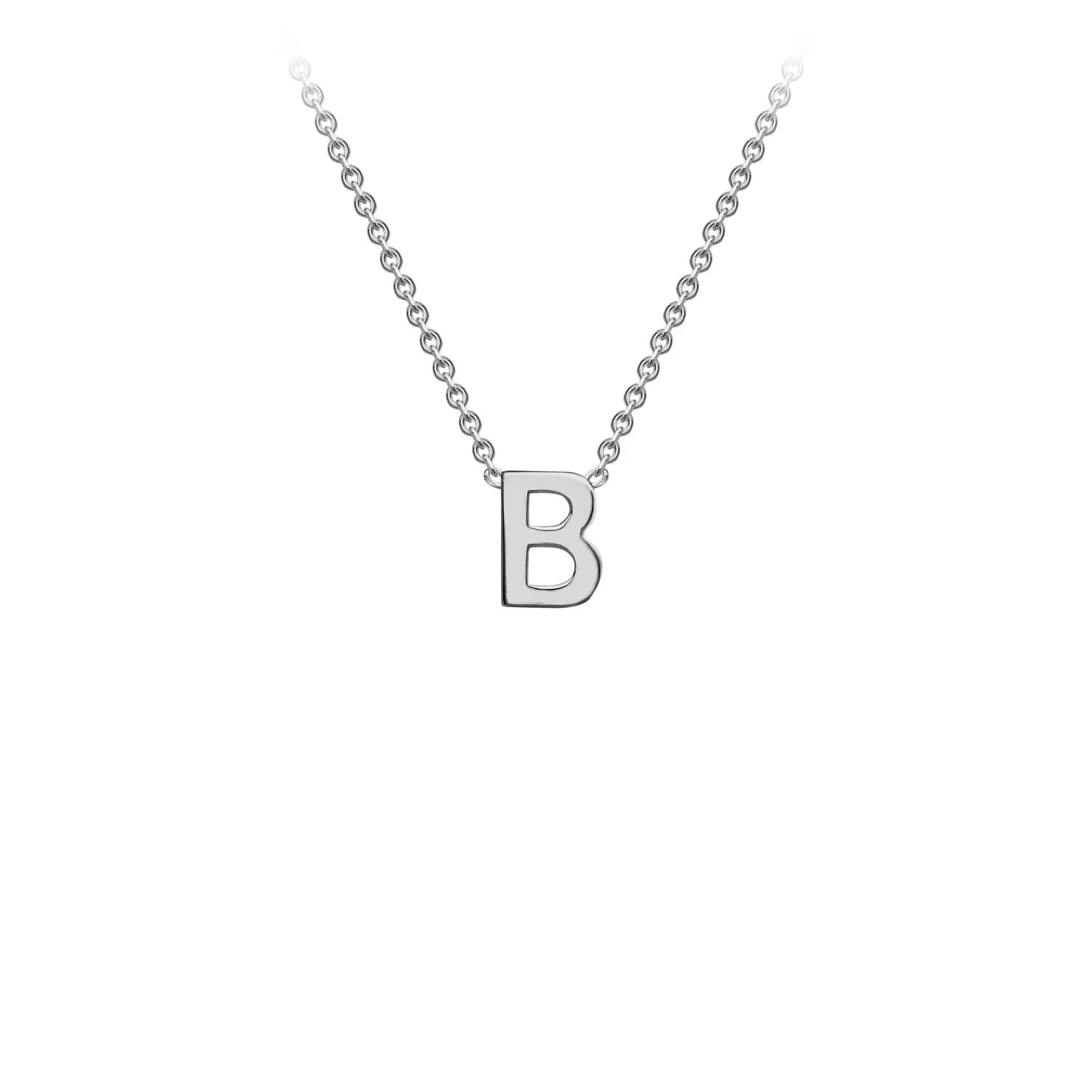 9K WHITE GOLD INITIAL NECKLACE