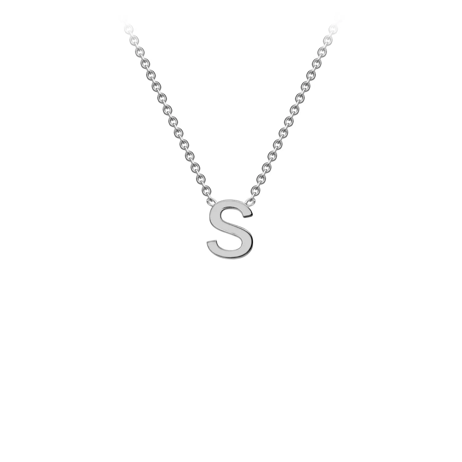 9K WHITE GOLD INITIAL NECKLACE
