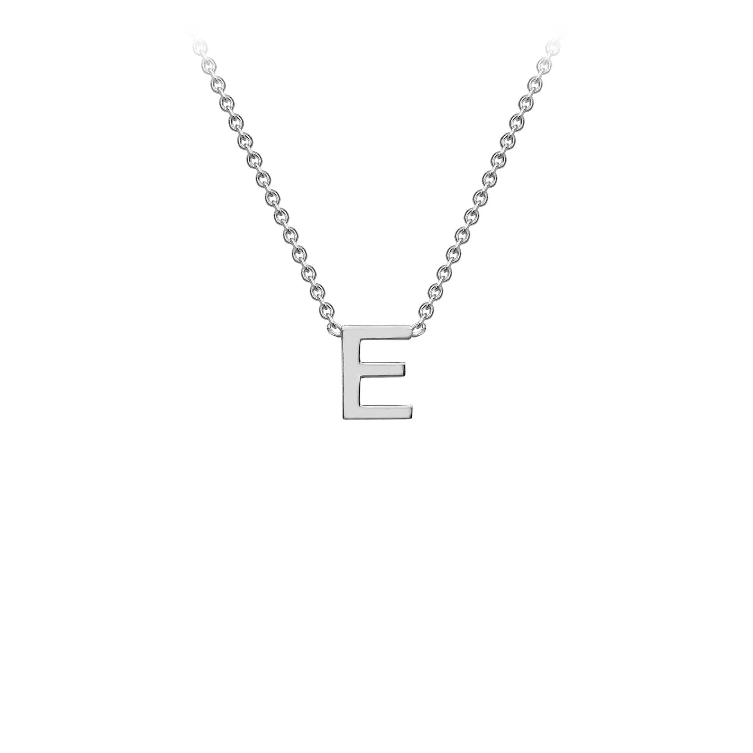 9K WHITE GOLD INITIAL NECKLACE