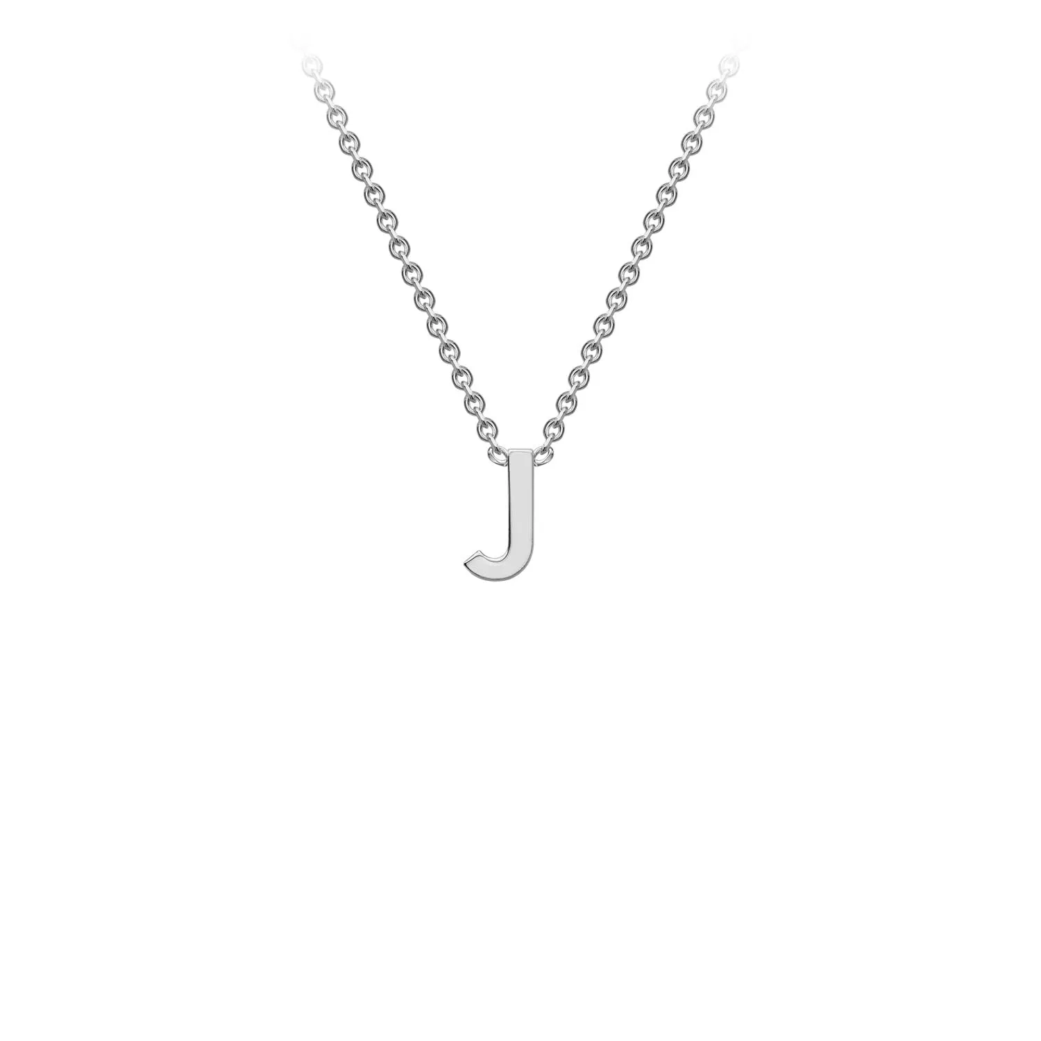 9K WHITE GOLD INITIAL NECKLACE