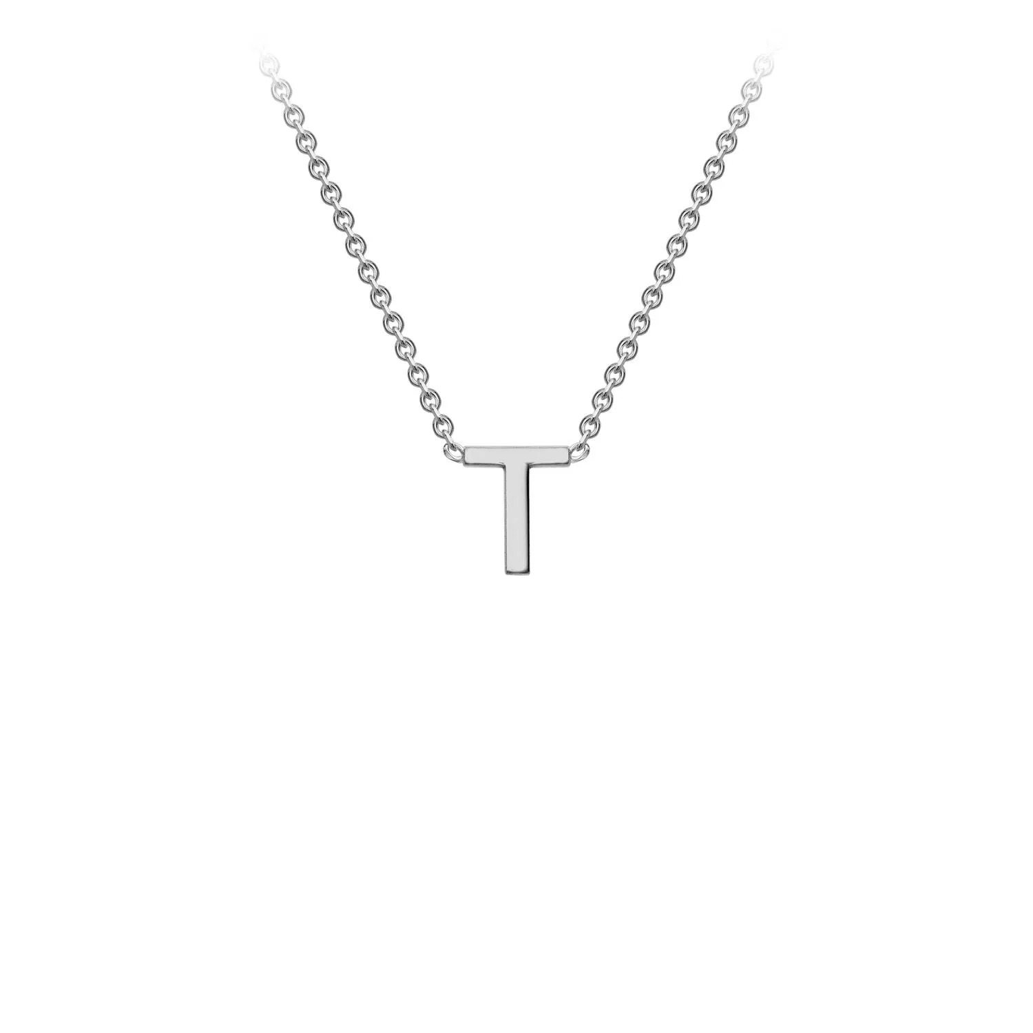 9K WHITE GOLD INITIAL NECKLACE