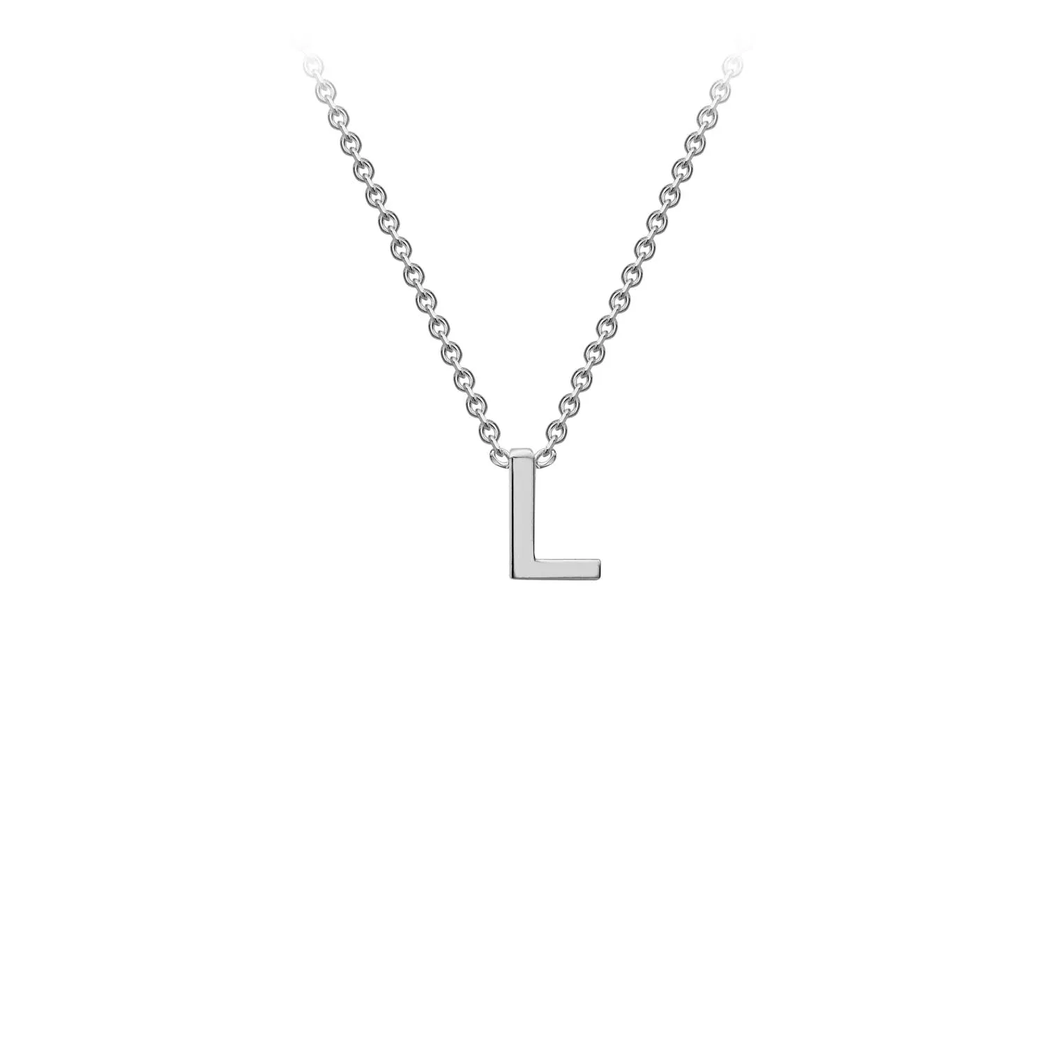 9K WHITE GOLD INITIAL NECKLACE