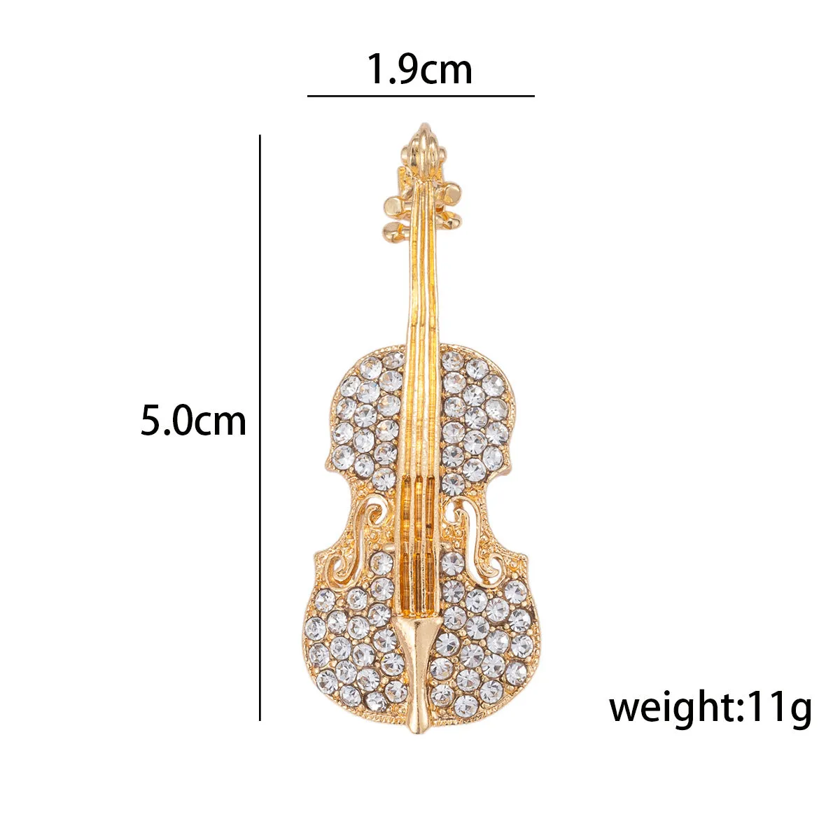 All-Diamond Musical Instrument Guitar Brooch 2 Pack