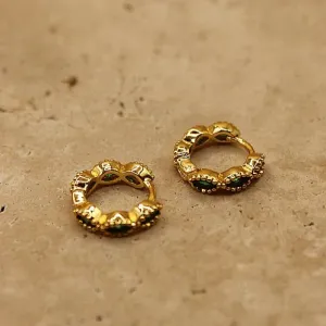 AMELIA HOOP EARRING - EMERALD/GOLD