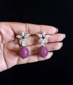 American Diamond Earrings GG1 Ruby