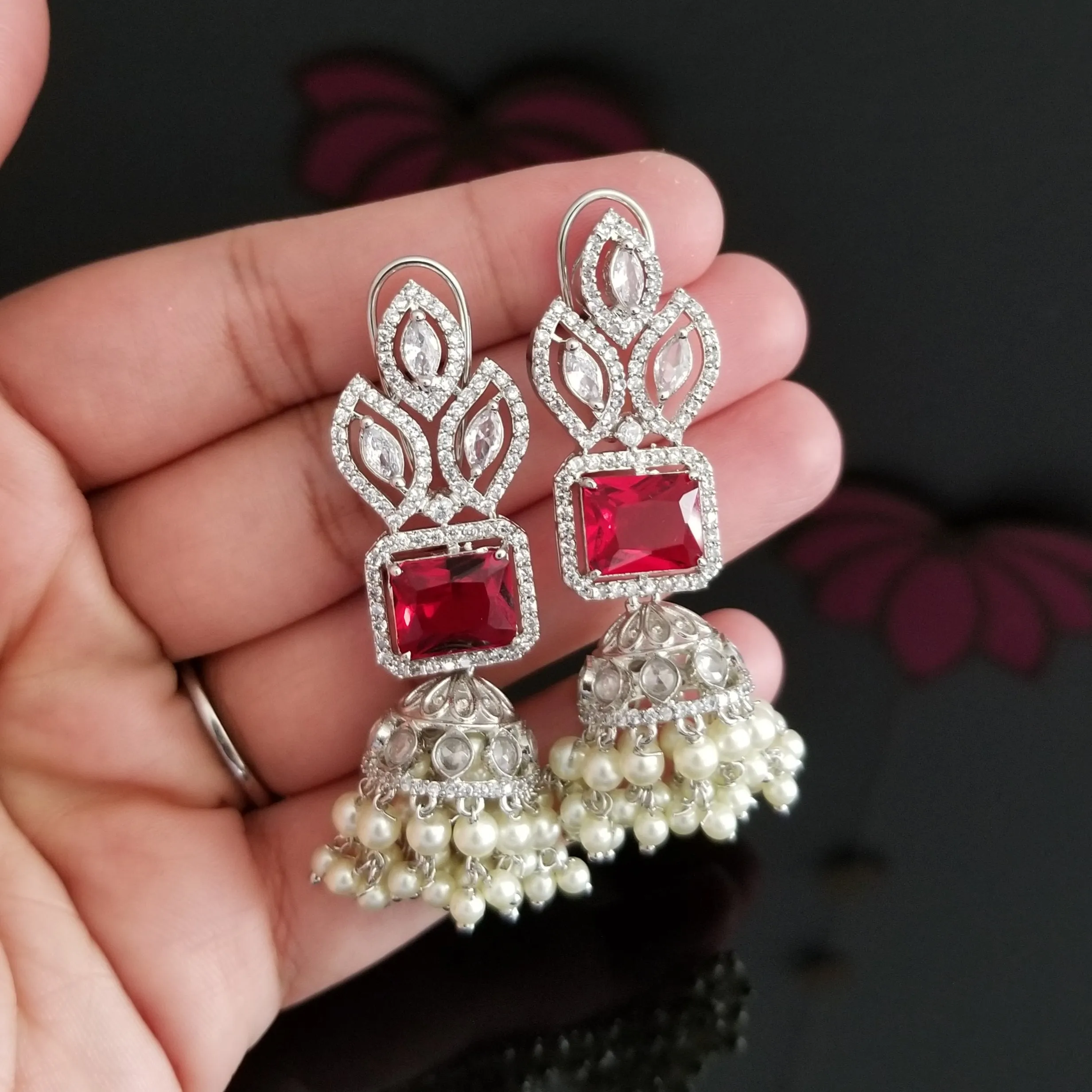 American diamond Jhumkas 22111