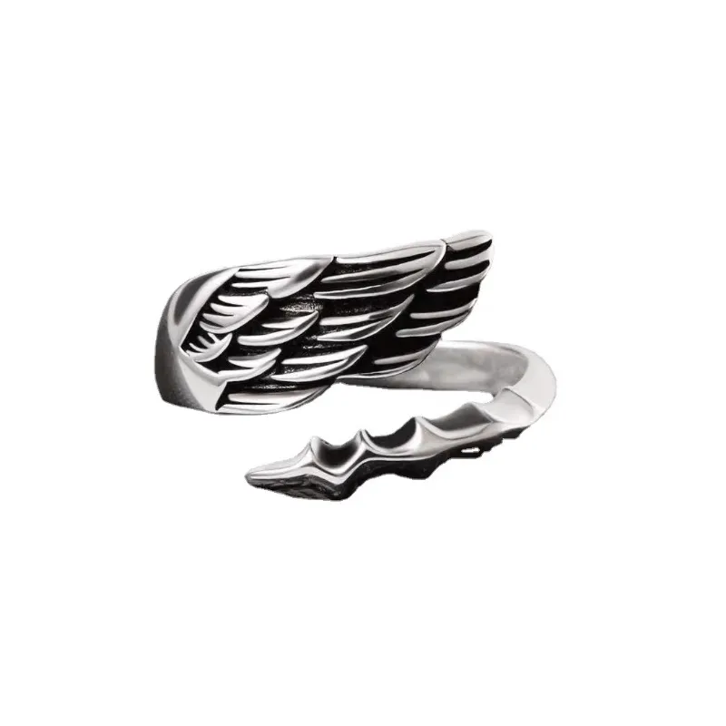 Angel Wings Feather Copper Rings Retro Hip Hop Alloy Rings