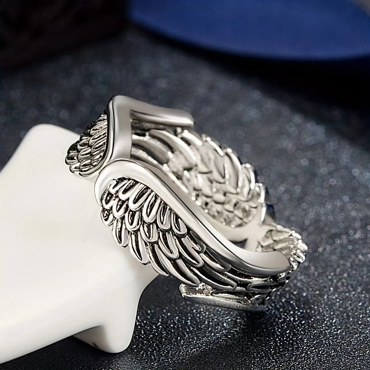 Angel Wings Feather Wings Ring Men's Open Ring