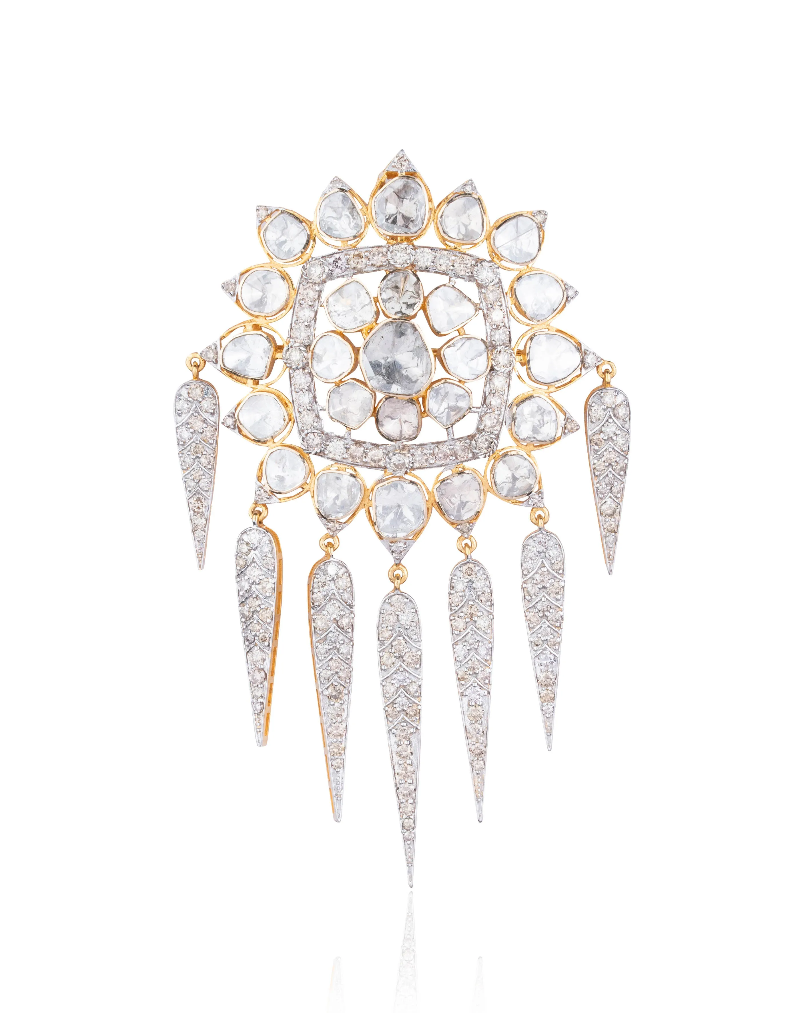 Aniket Polki And Diamond Brooch