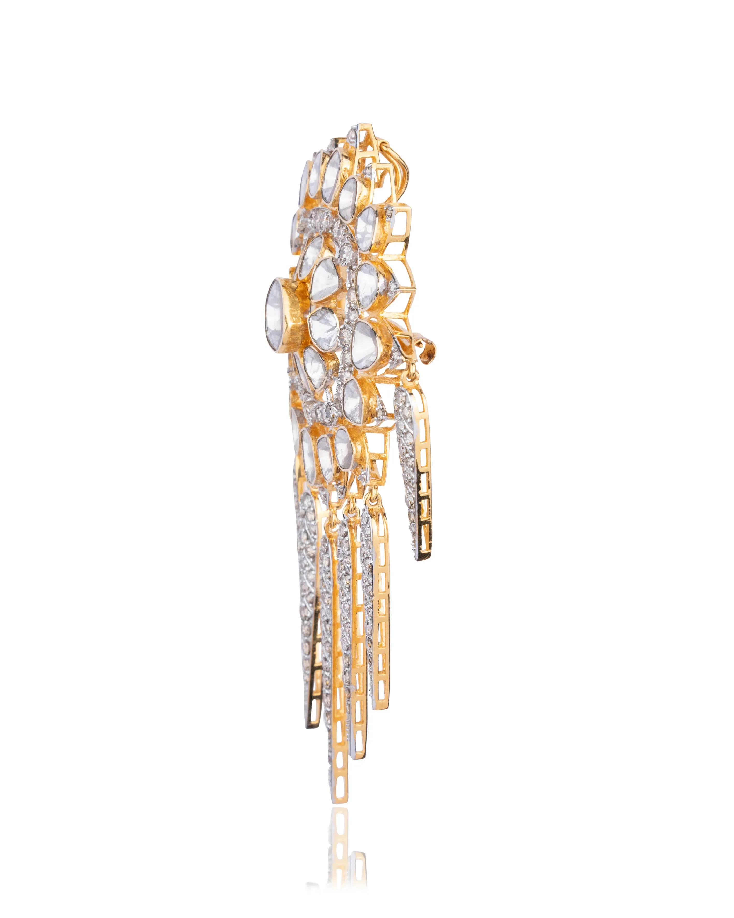 Aniket Polki And Diamond Brooch