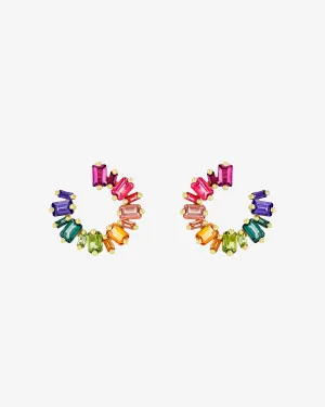 Ann Rainbow Midi Sideways Hoops