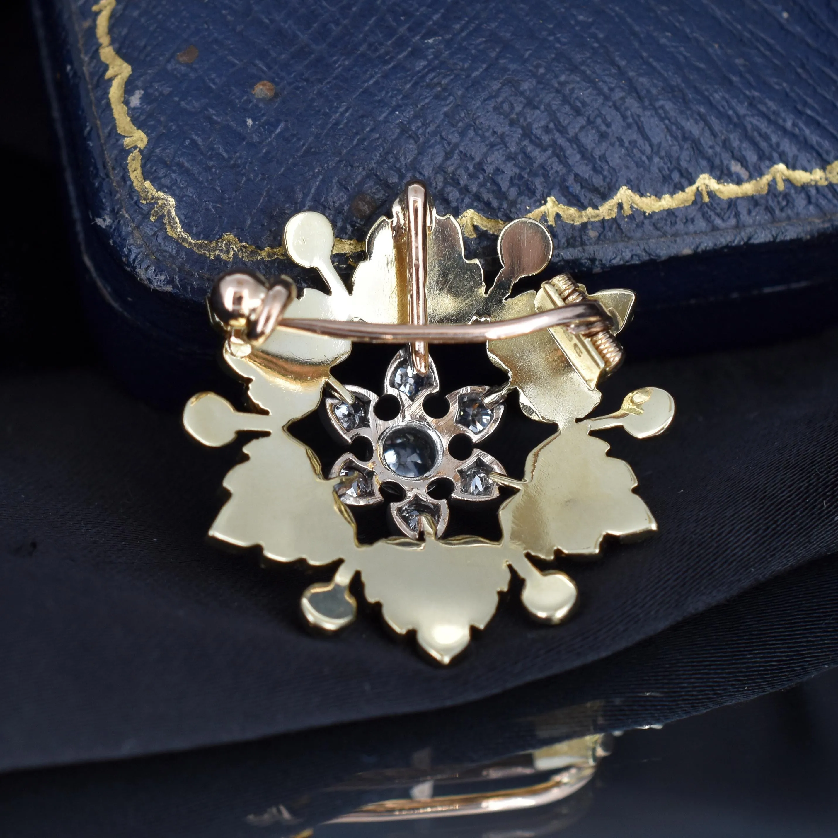 Antique 15ct Gold Victorian Pearl and Diamond Star Brooch and Pendant