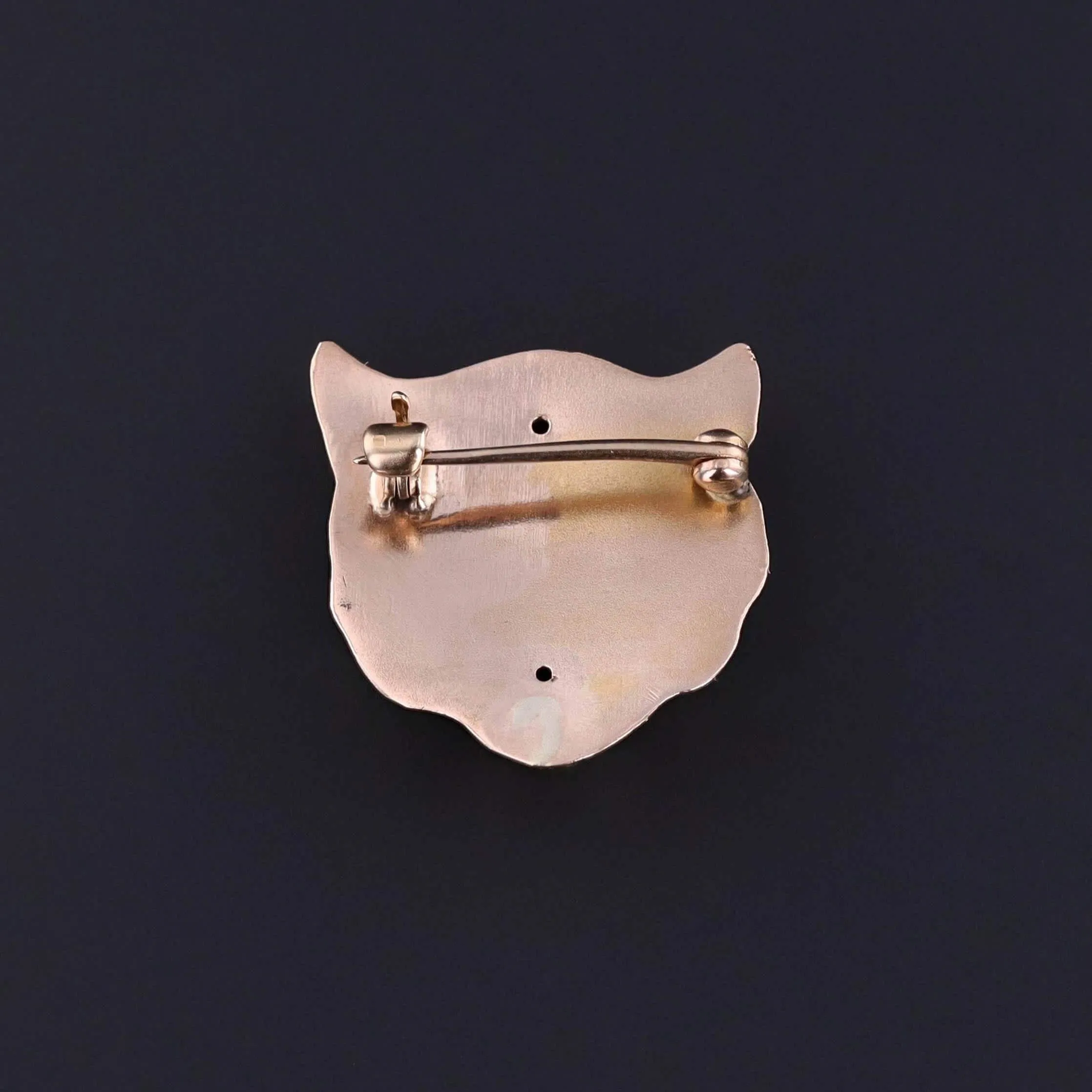 Antique Cat Brooch of 10k Gold