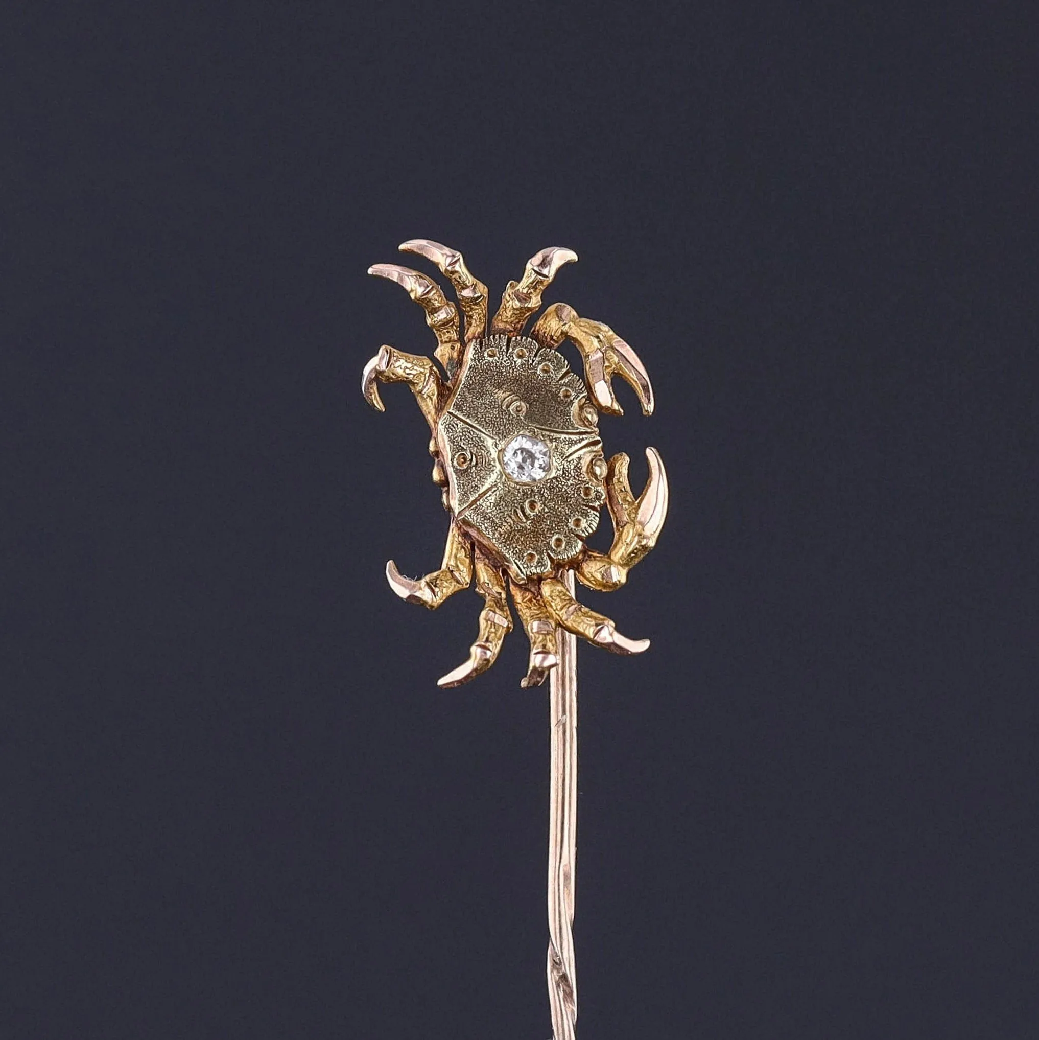 Antique Crab Stickpin of 14k Gold