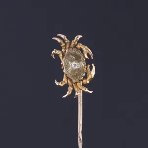Antique Crab Stickpin of 14k Gold