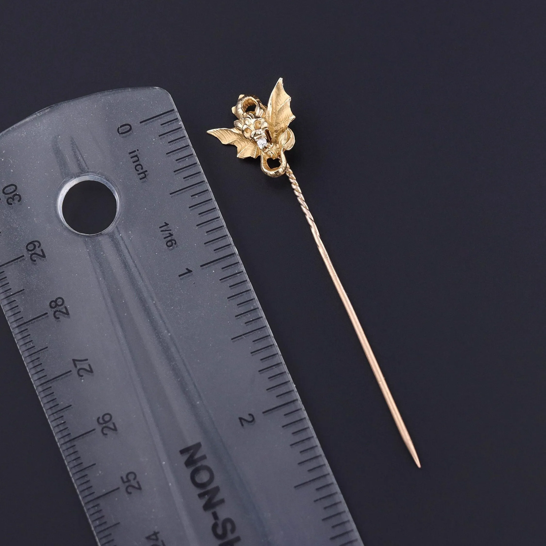 Antique Dragon Stickpin of 18k Gold