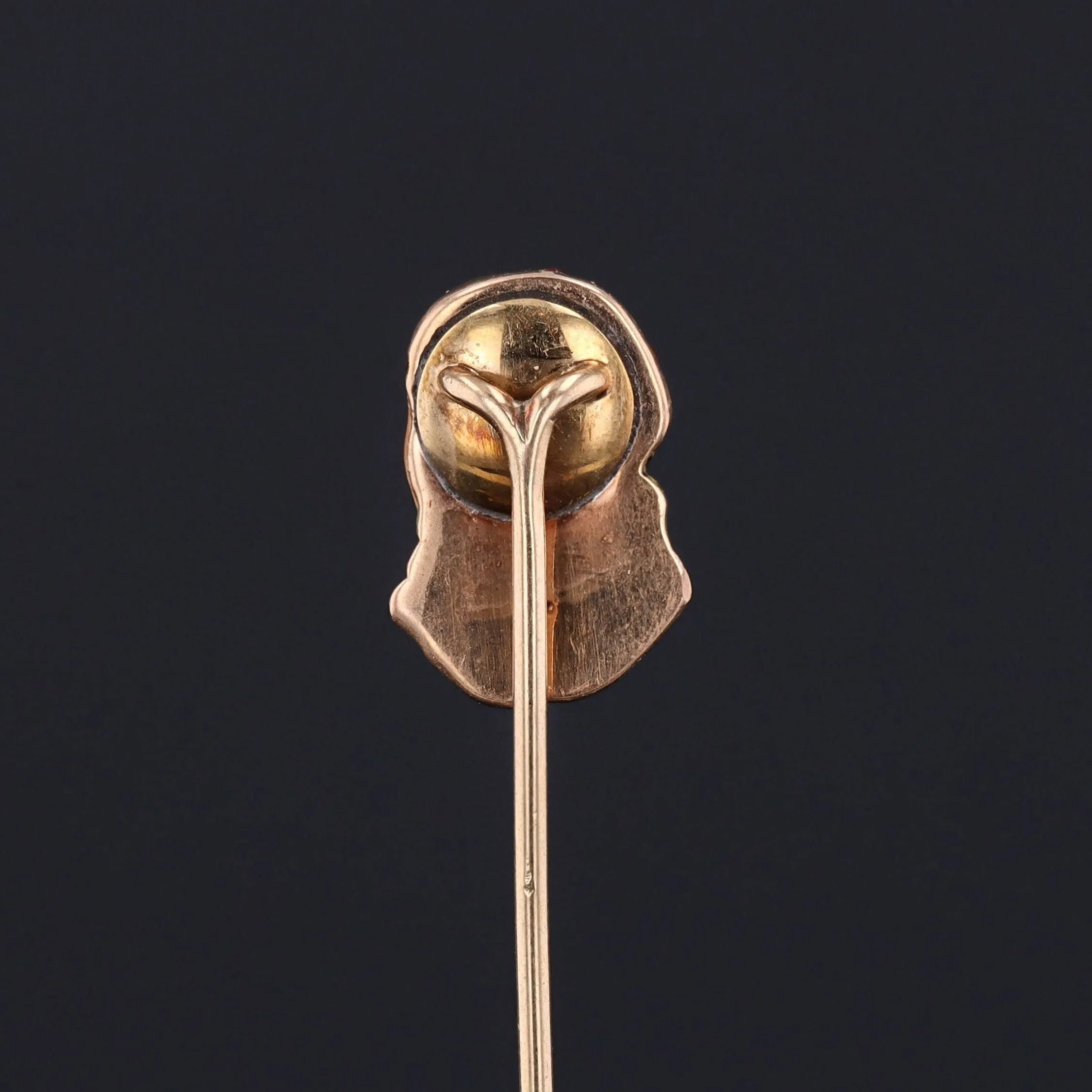 Antique Enamel Woman Stickpin of 14k Gold
