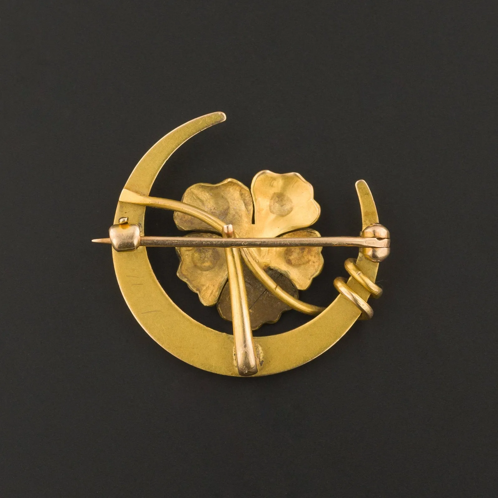 Antique Flower Brooch | 10k Gold & Diamond Brooch