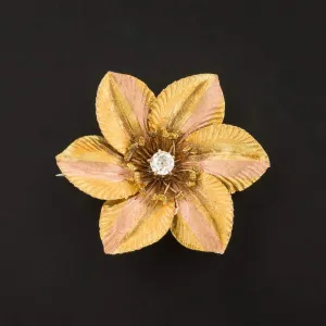 Antique Flower Brooch | Gold Flower Brooch