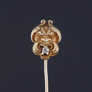 Antique Gargoyle Stickpin of 14k Gold