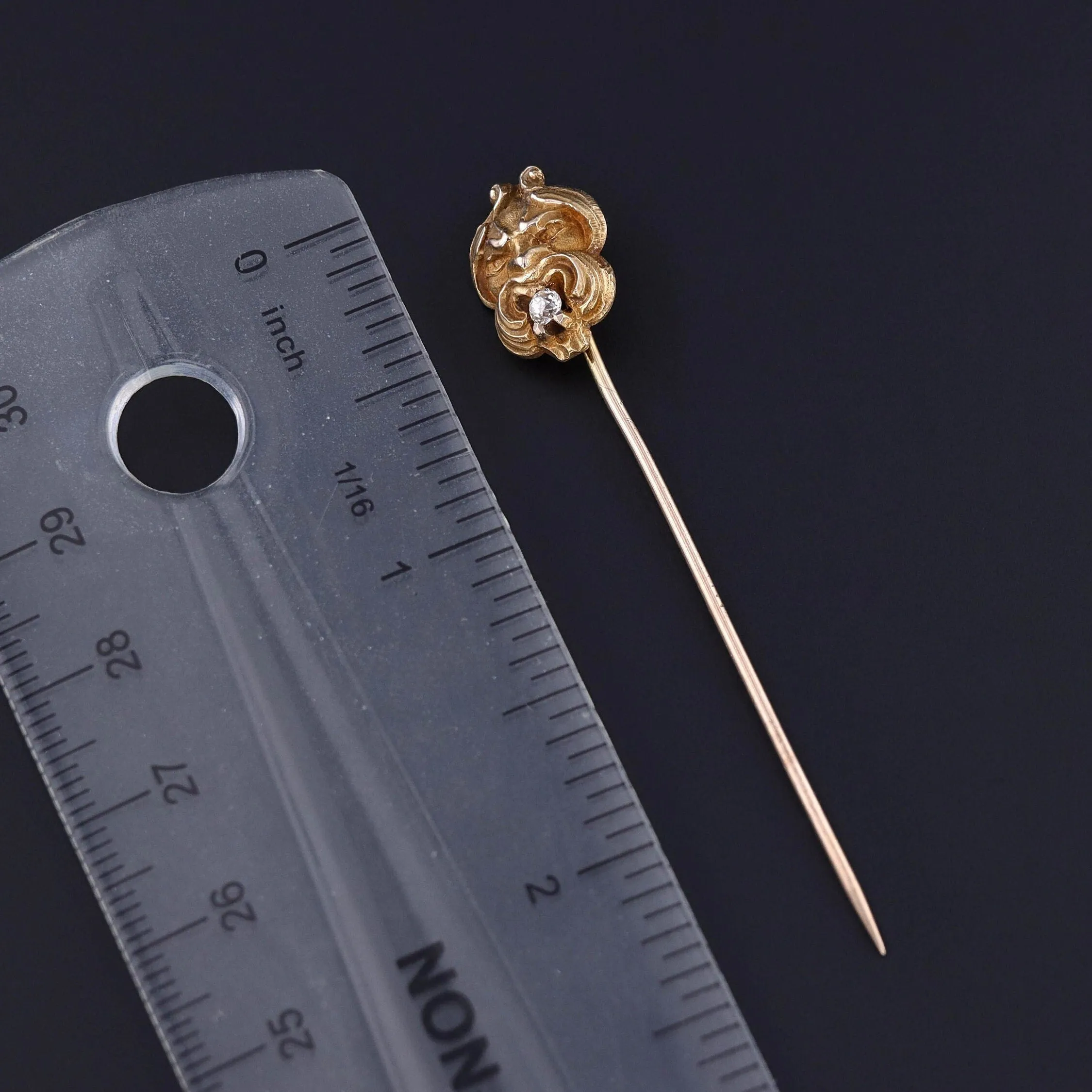 Antique Gargoyle Stickpin of 14k Gold