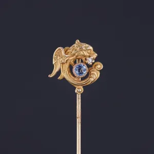 Antique Griffin Stickpin of 14k Gold