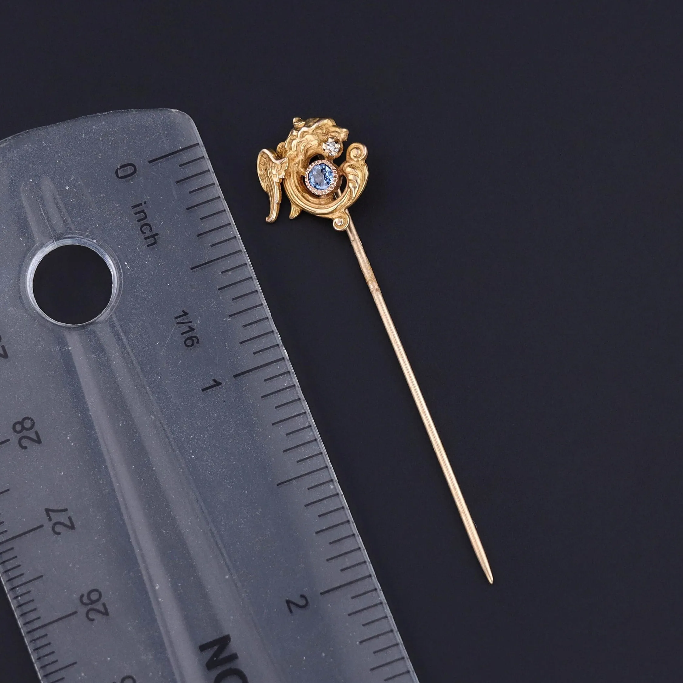 Antique Griffin Stickpin of 14k Gold