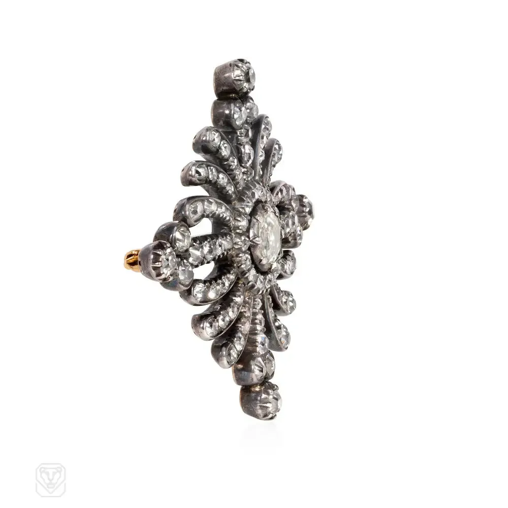 Antique Harvey & Gore diamond starburst brooch