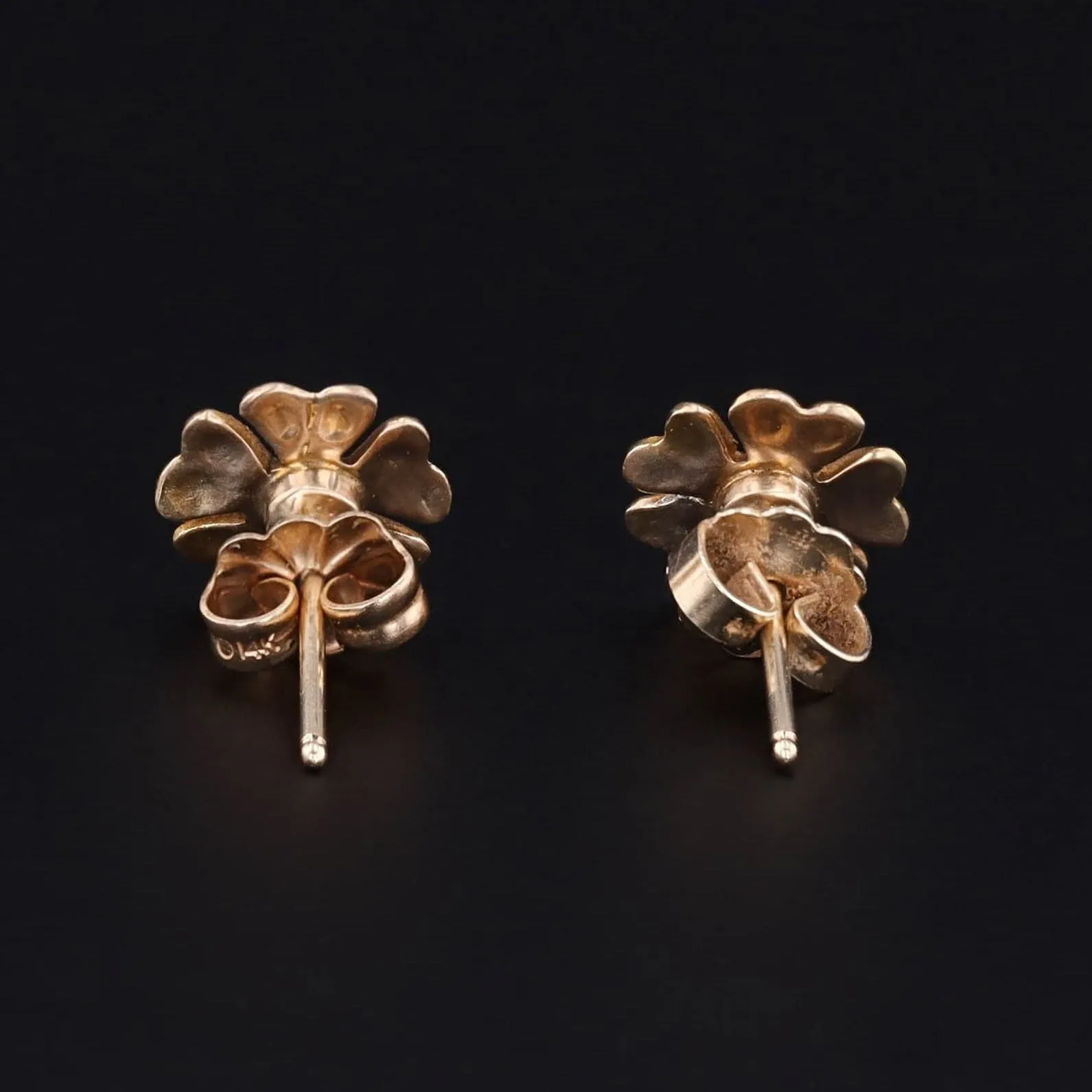 Antique Ruby Flower Conversion Earrings of 18k Gold