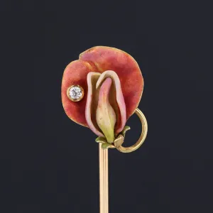 Antique Sweet Pea Flower Stick Pin | Antique Stick Pin