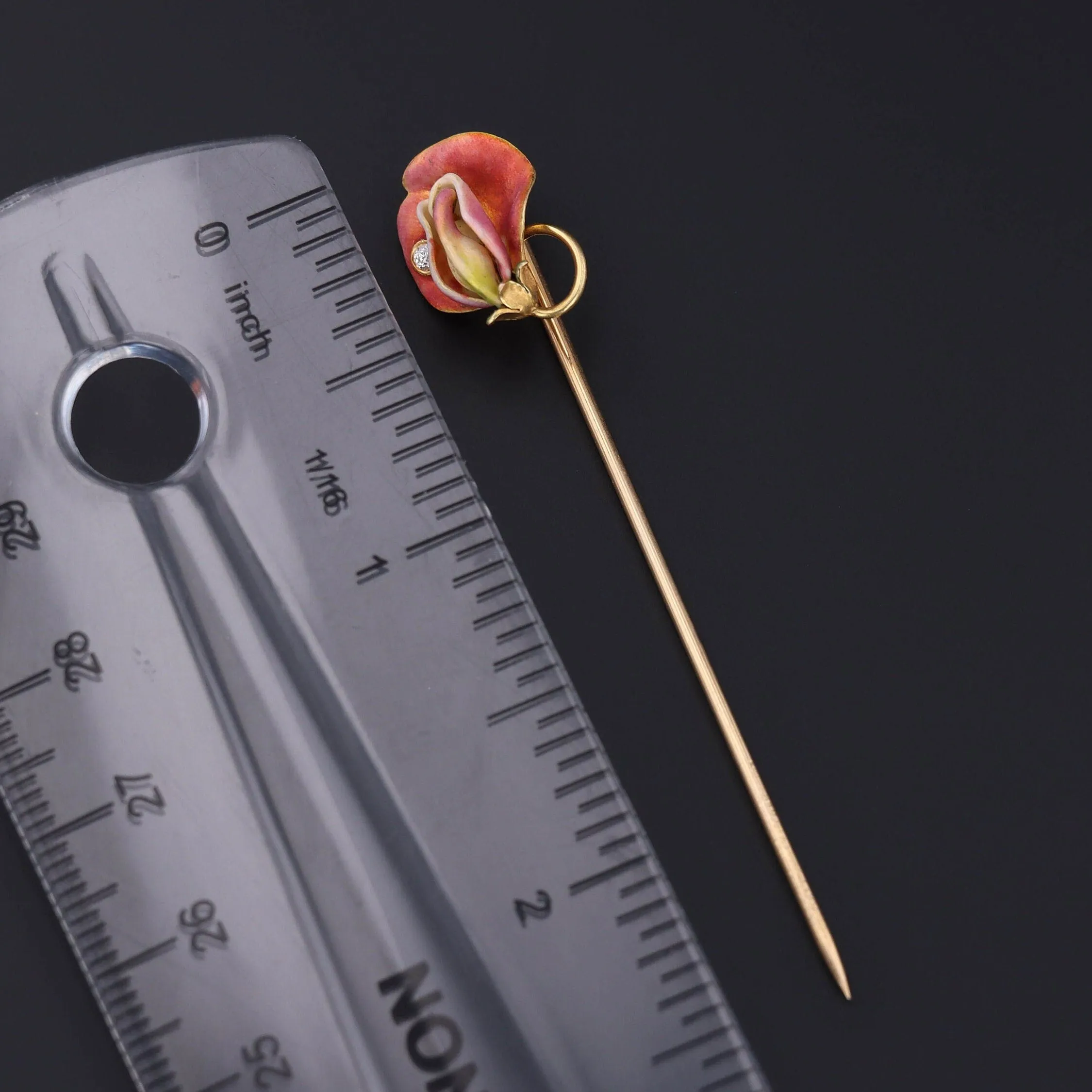 Antique Sweet Pea Flower Stick Pin | Antique Stick Pin