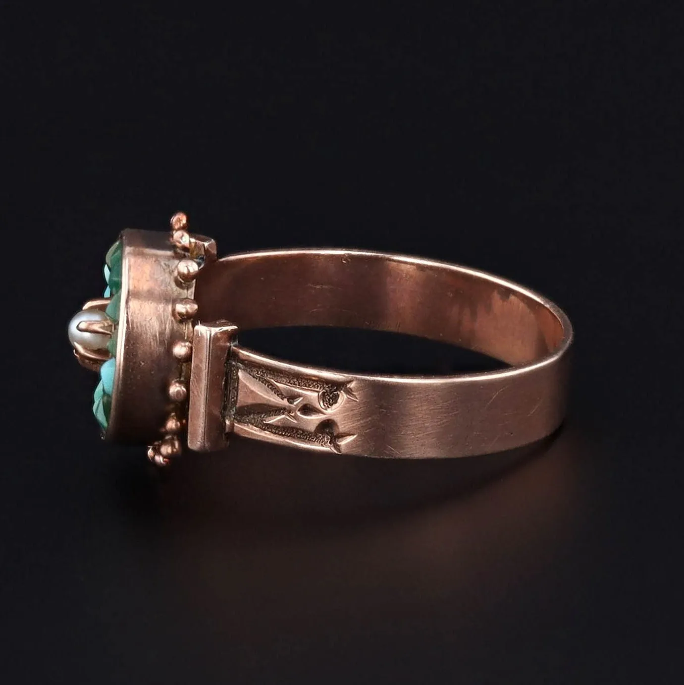 Antique Turquoise Ring | Turquoise & Diamond Ring