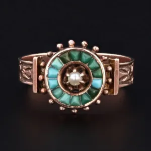 Antique Turquoise Ring | Turquoise & Diamond Ring