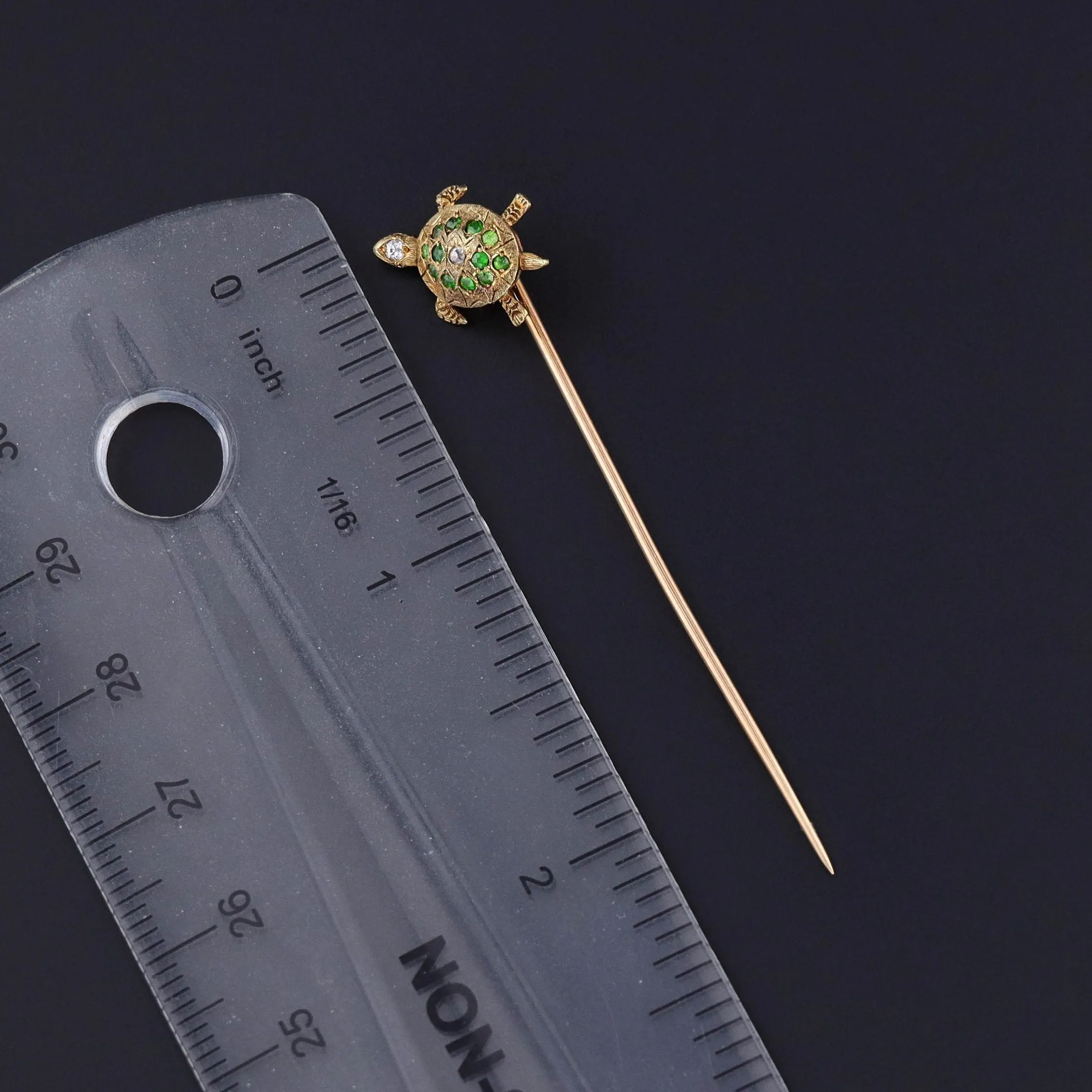 Antique Turtle Stickpin of 14k Gold