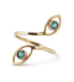 Apatite Spiral Peacock Ring