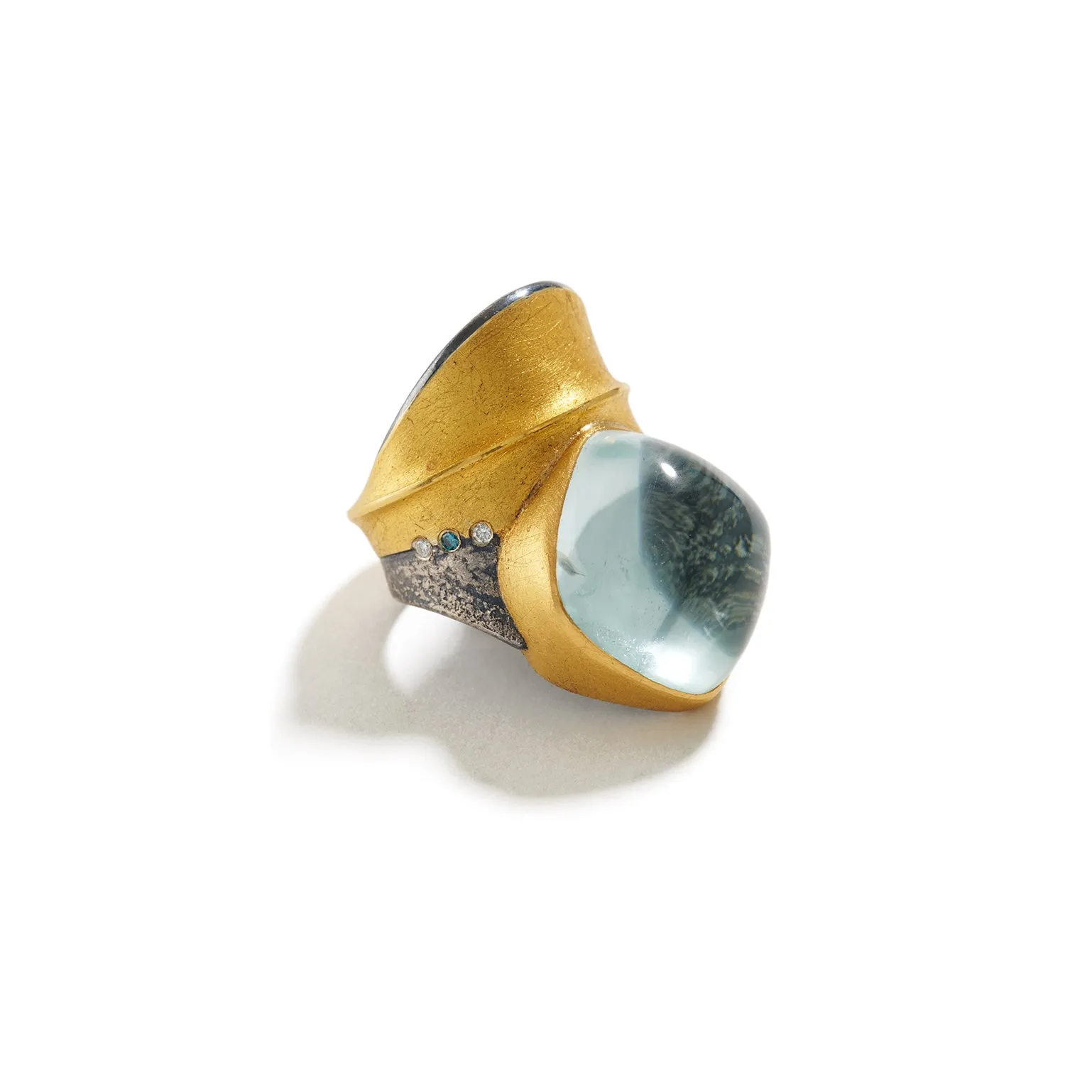 Aquamarine Diamond Ring