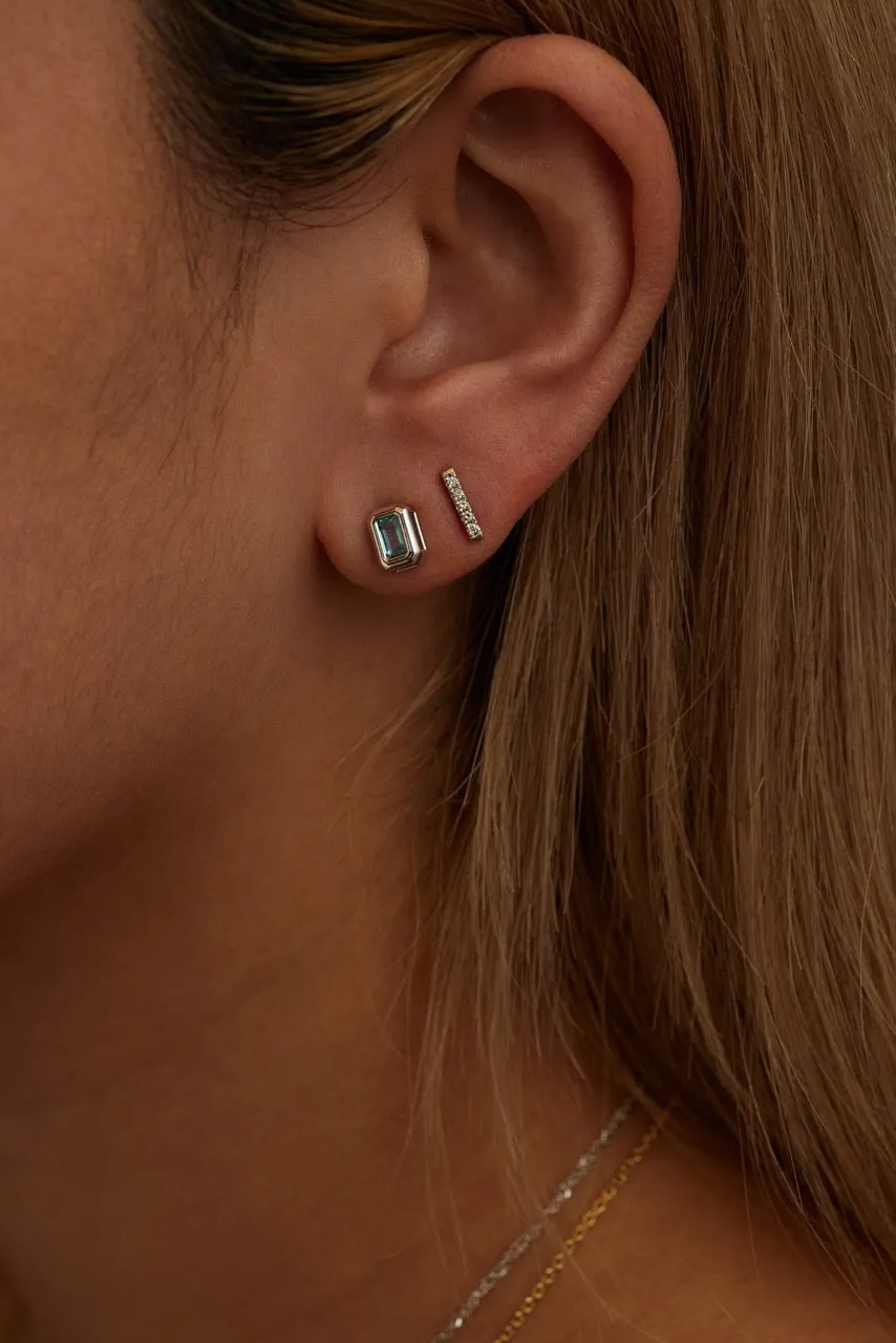 Aquamarine Stud Earring