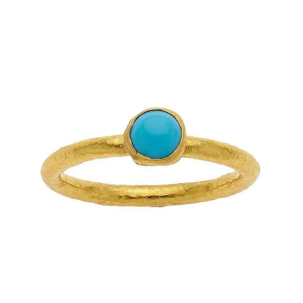 Ara 24k Gold Turquoise Stackable Ring 24k Gold