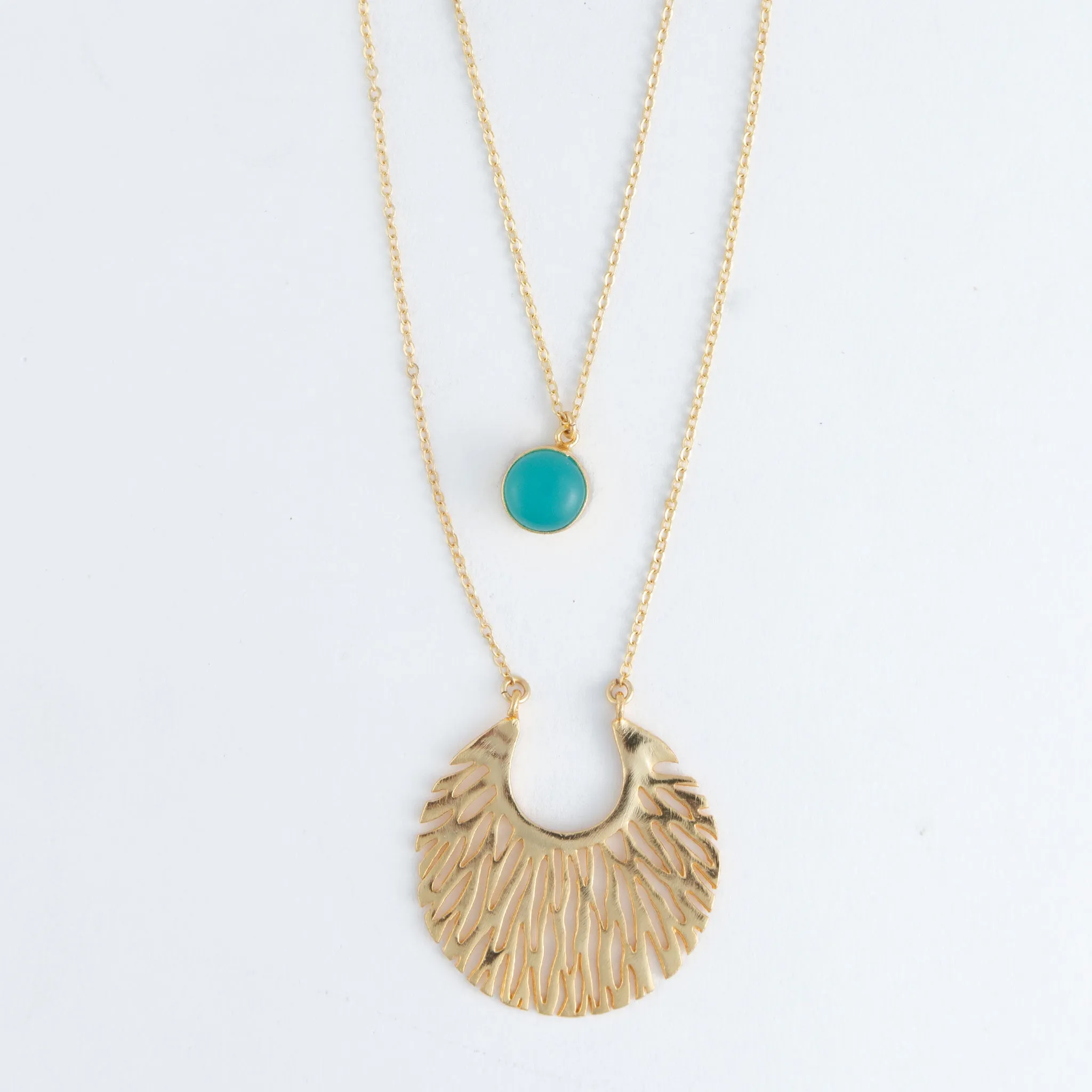 Ari 18k Gold Layered Reef Pendant Necklace