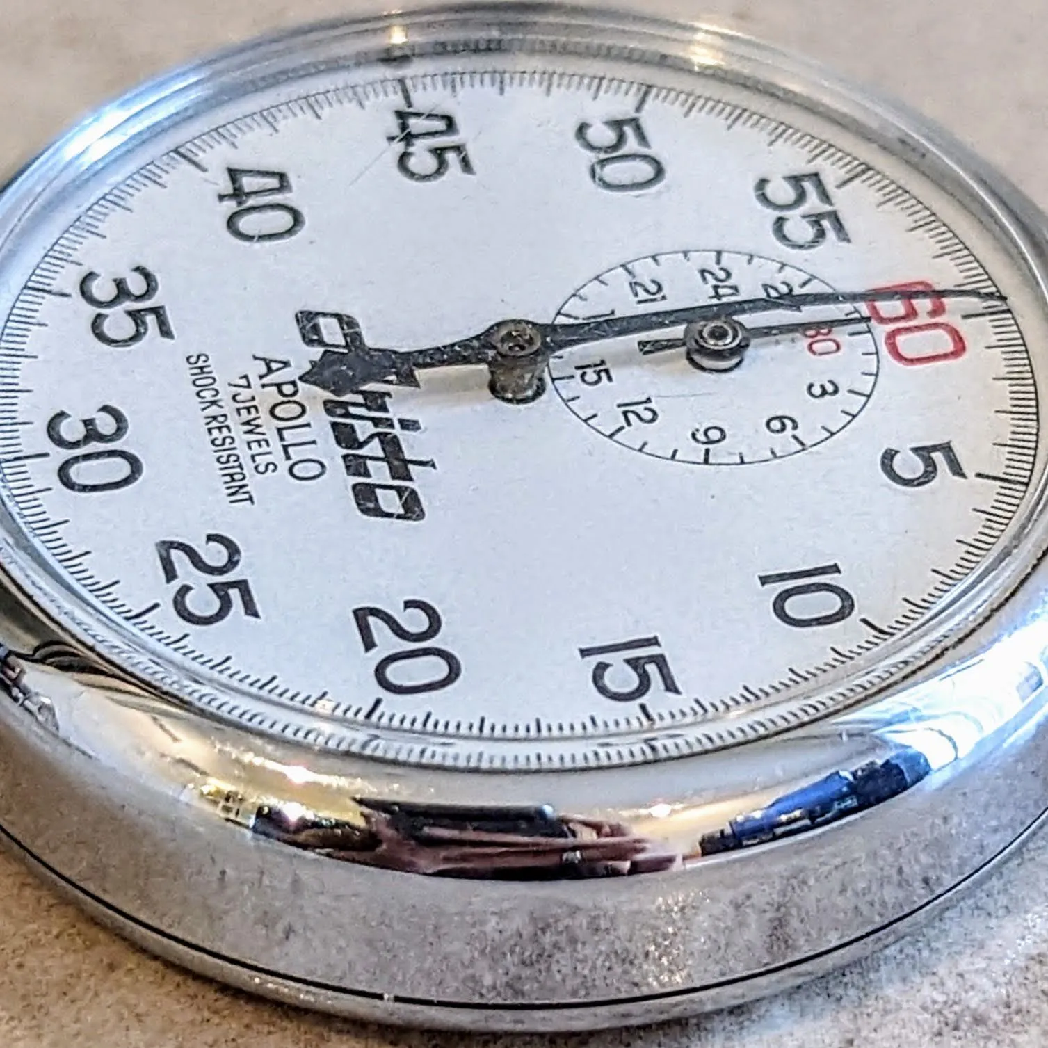 Aristo APOLLO Stopwatch 7 Jewels Swiss Cal. Baumgartner 411 Vintage Pocketwatch