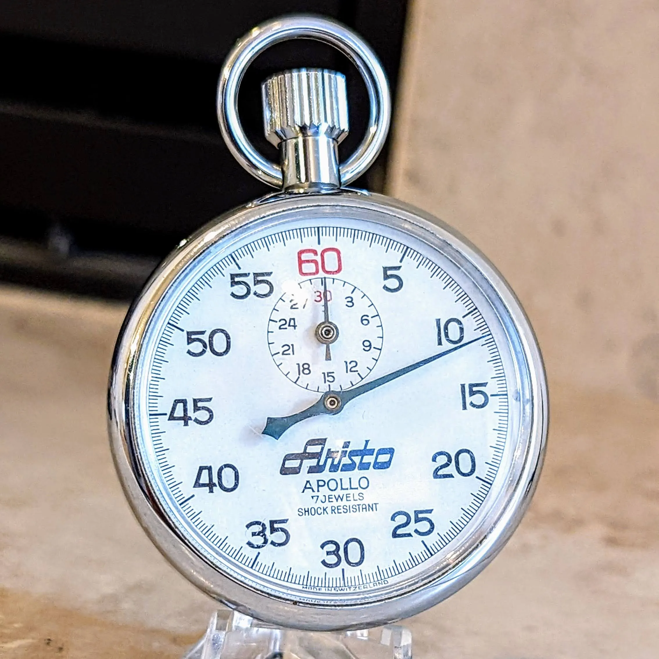 Aristo APOLLO Stopwatch 7 Jewels Swiss Cal. Baumgartner 411 Vintage Pocketwatch