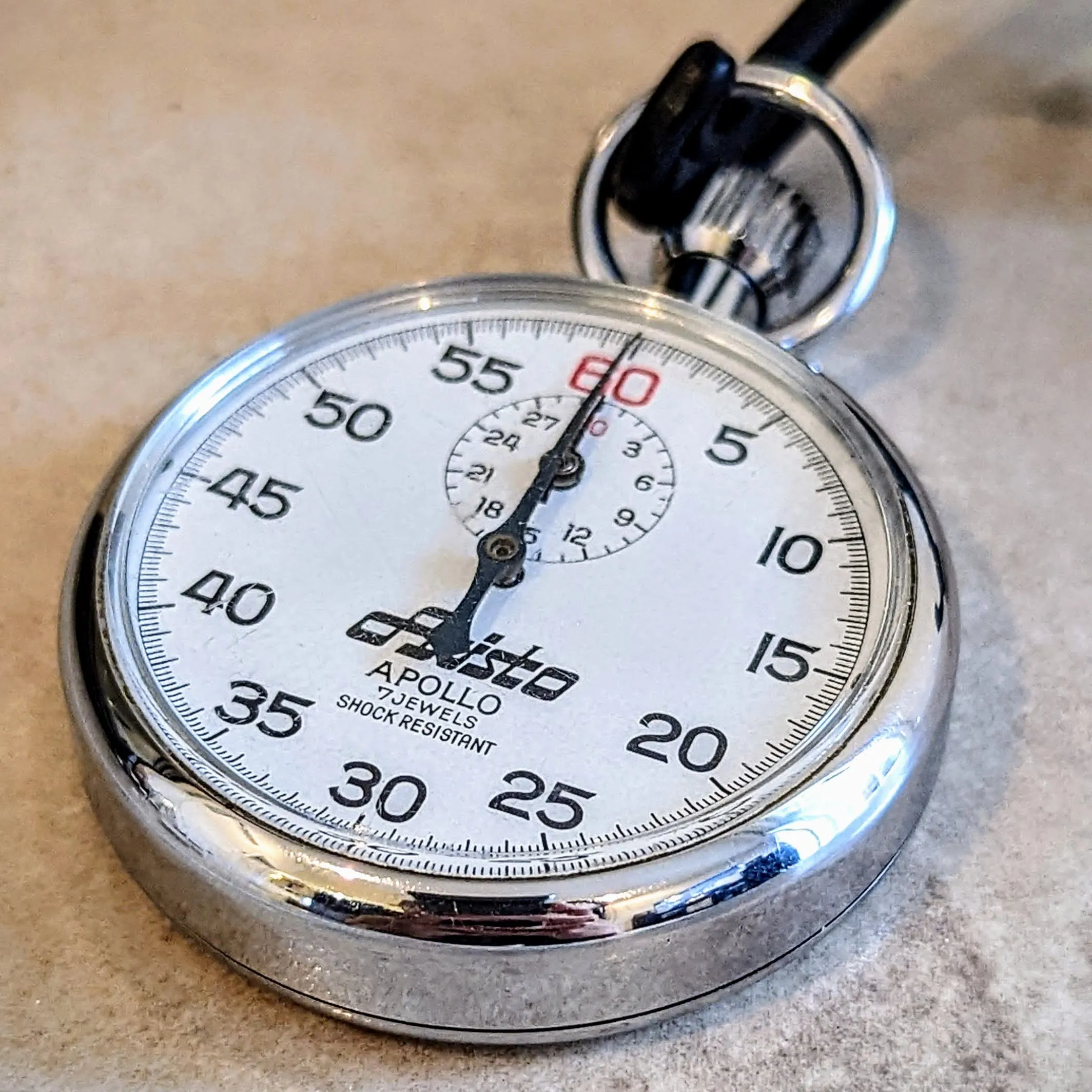 Aristo APOLLO Stopwatch 7 Jewels Swiss Cal. Baumgartner 411 Vintage Pocketwatch