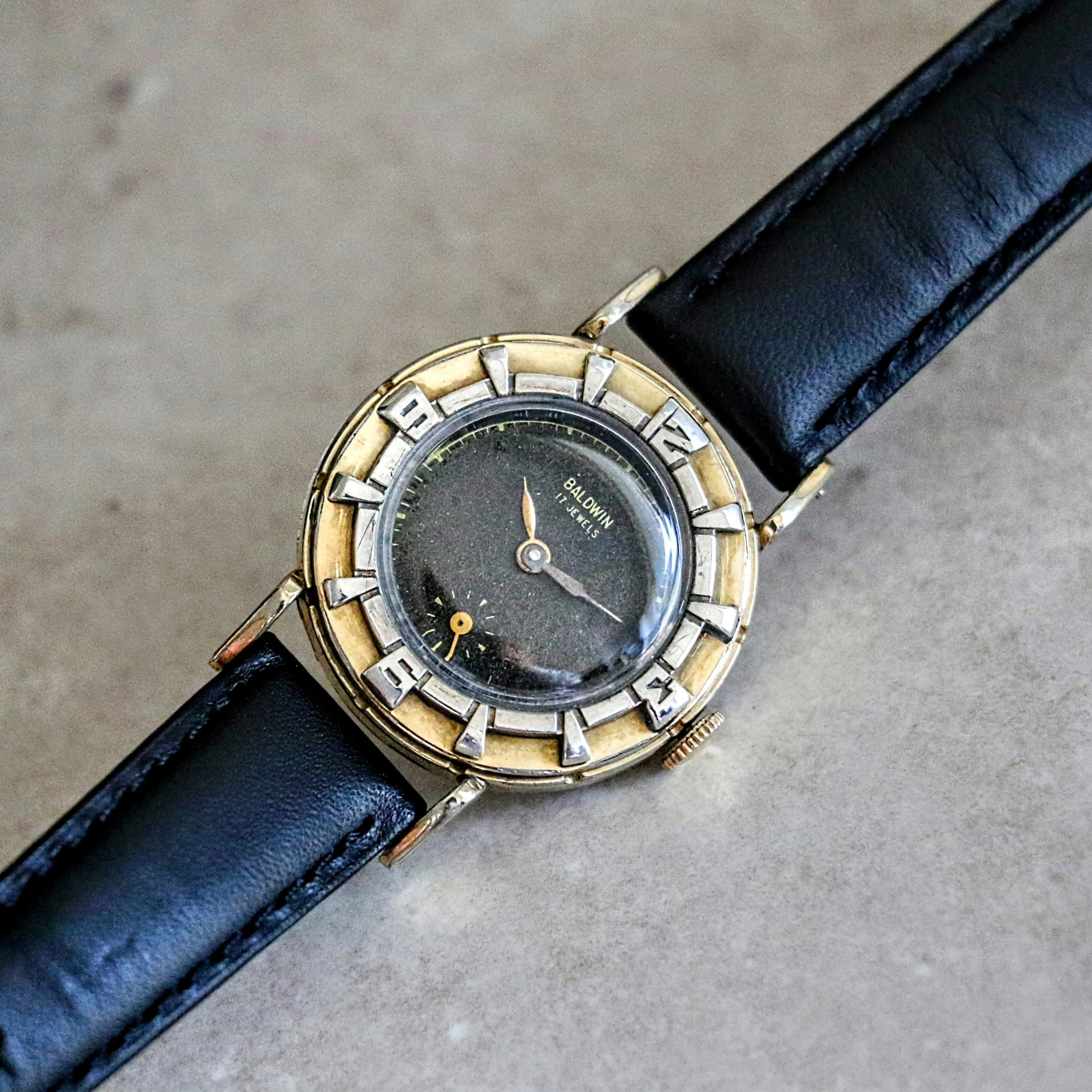 BALDWIN Wristwatch Clinton Movement Caliber ETA 984 17 Jewels Swiss Watch