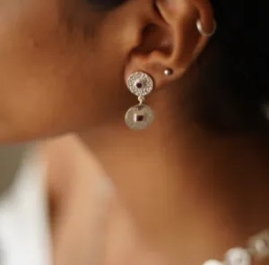 Beaten Coin Ruby Earrings