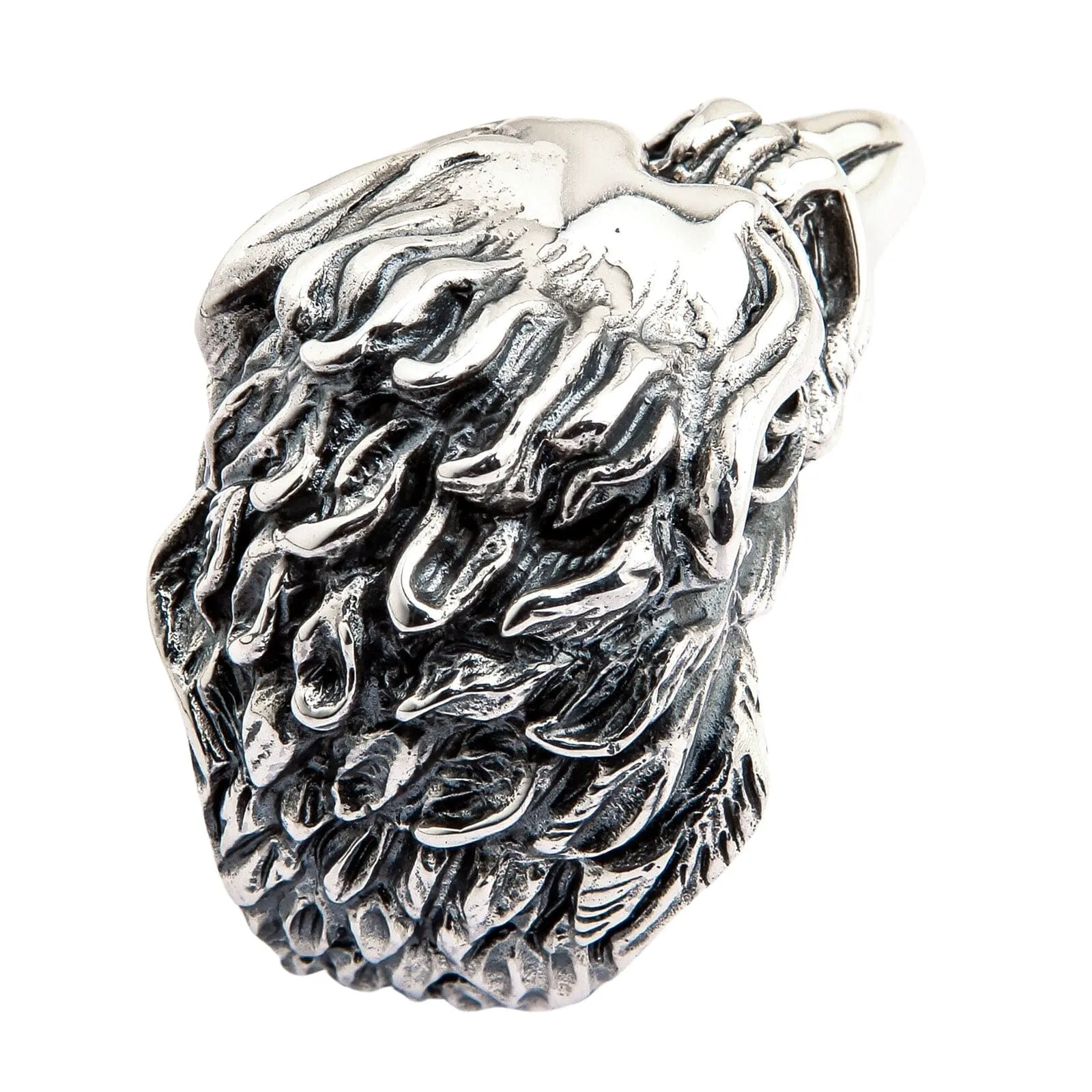Big Eagle Head Sterling Silver Biker Ring