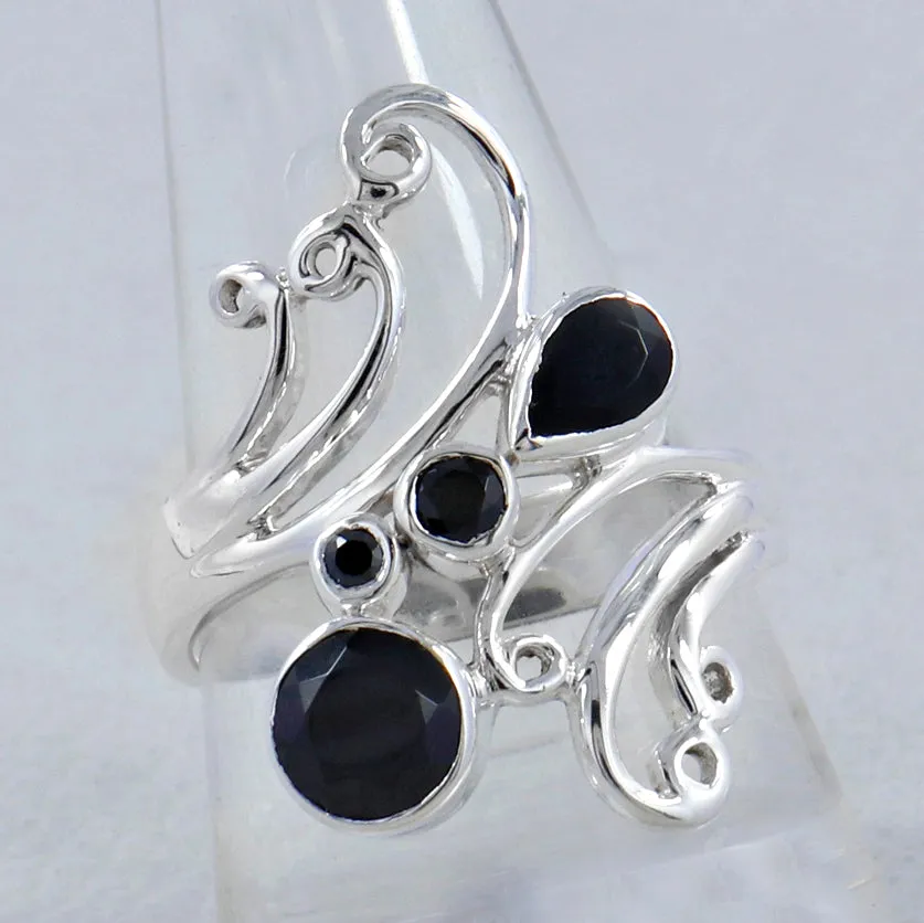 Black Onyx Silver Rings
