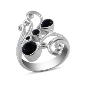 Black Onyx Silver Rings